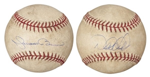 Derek Jeter and Mariano Rivera Single Signed Game Used Baseballs   (MLB AUTH)